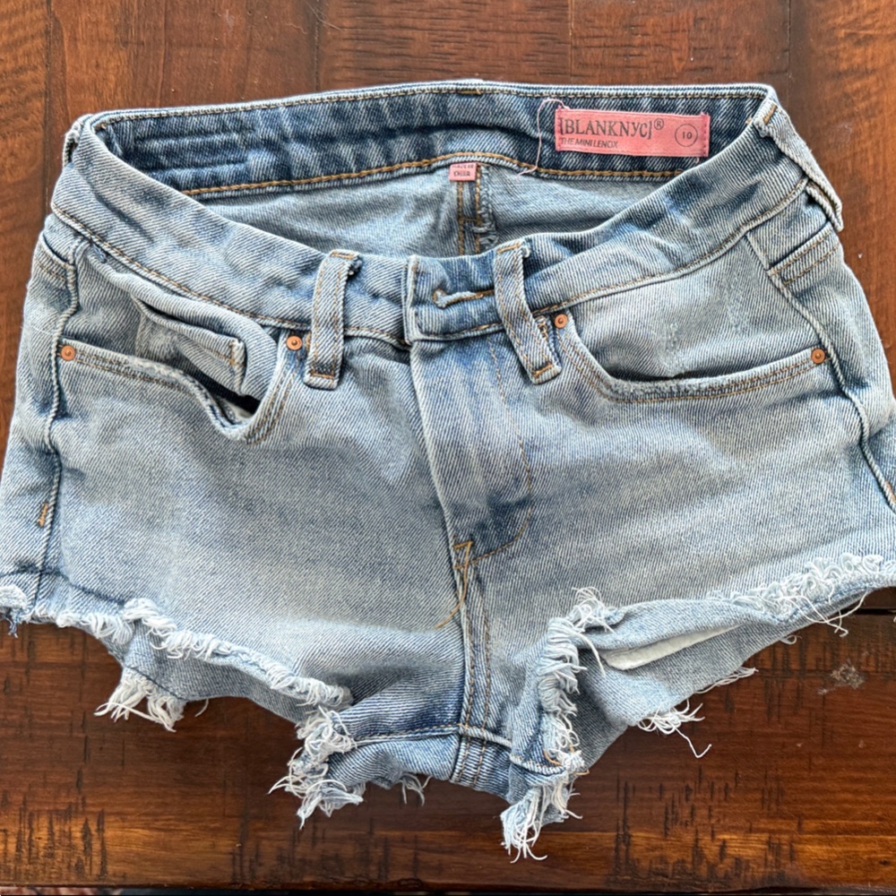 Blank NYC Kids Distressed Denim Shorts - Light Blue